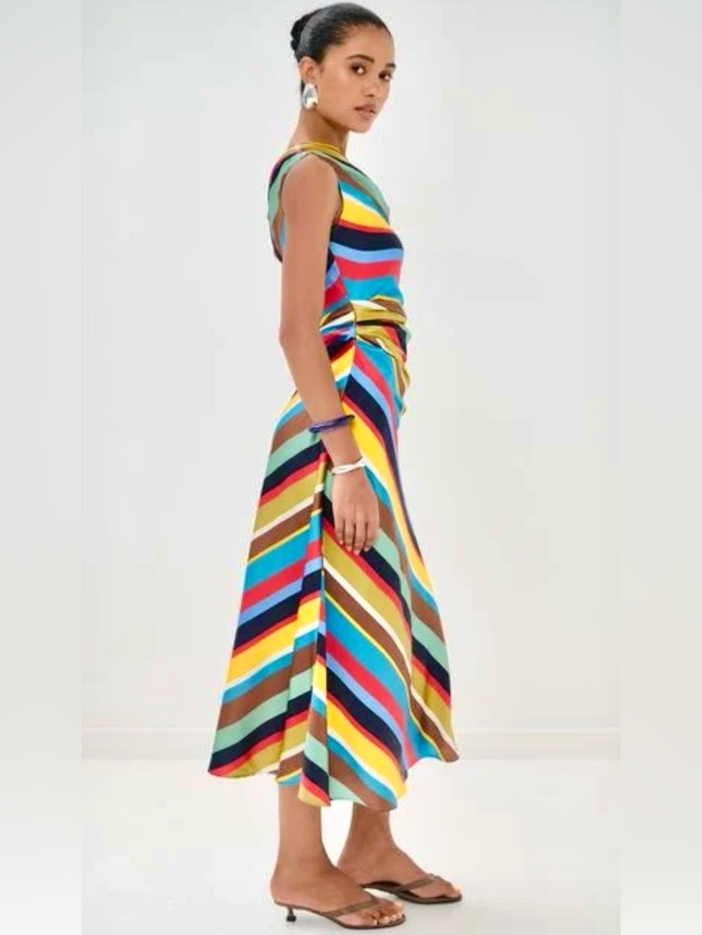 NWT Staud Phare Silk Maxi Dress Market Stripe 🌟Very Rare🌟 - Picture 5 of 16